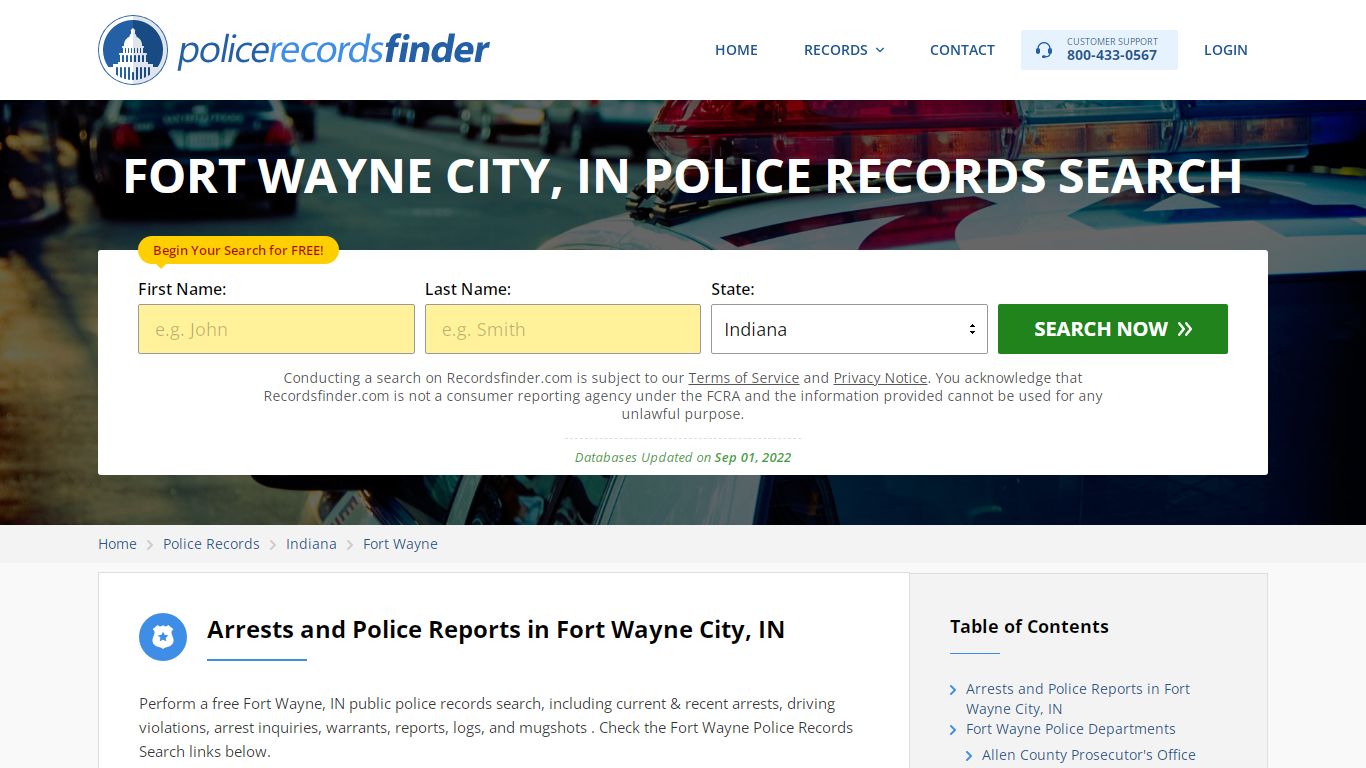 Fort Wayne, Allen County, IN Police Reports & Police Department Records